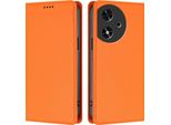 Custodia Per Telefono Cellulare Per Honor Play50, Flip Cover In Finto Cuoio Antiurto Magnetica Con Supporto Arancione