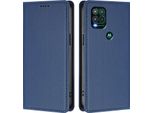 Custodia In Pelle Per Motorola Moto G Stylus 5G 2021, Custodia Flip Magnetica In Finto Cuoio Con Supporto Blu Scuro