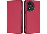 Custodia Per Telefono Cellulare Per Honor Play50, Flip Cover In Finto Cuoio Antiurto Magnetica Con Supporto Rosso