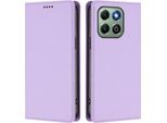 Custodia In Pelle Per Honor X6B/Honor X6A, Flip Case Magnetico In Finto Cuoio Con Supporto Viola Chiaro