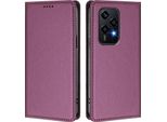Custodia In Pelle Per Honor 200 Lite, Custodia Flip Magnetica In Finto Cuoio Con Supporto Viola