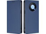 Custodia In Pelle Per Huawei Nova Y90, Flip Case Magnetico In Finto Cuoio Con Supporto Blu Scuro