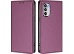 Custodia Per Motorola Moto G 5G 2022, Custodia Magnetica Antiurto Con Supporto In Finto Cuoio Flip Cover Viola