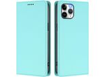 Custodia Per Iphone 11 Pro, Flip Cover In Finto Cuoio Antiurto Magnetica Con Supporto Turchese
