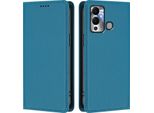 Custodia In Pelle Per Infinix Hot 12 Play, Custodia Flip Magnetica In Finto Cuoio Con Supporto Lake Blu