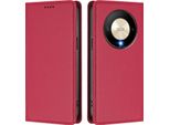 Custodia Per Telefono Cellulare Per Honor X9B/Magic6 Lite, Custodia Magnetica Antiurto In Finto Cuoio Flip Cover Con Supporto Rosso