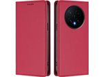 Custodia In Pelle Per Honor Magic8, Flip Case Magnetico In Finto Cuoio Con Supporto Rosso