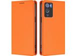 Custodia In Pelle Per Doogee N60 Pro, Custodia Flip Magnetica In Finto Cuoio Con Supporto Arancione