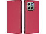 Custodia In Pelle Per Honor X6B/Honor X6A, Flip Case Magnetico In Finto Cuoio Con Supporto Rosso