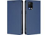 Custodia Per Cellulare Per Blu View 5 Pro, Flip Cover In Finto Cuoio Antiurto Magnetica Con Supporto Blu Scuro