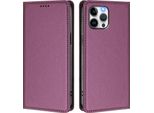 Custodia Per Iphone 12 Pro Max, Flip Case In Finto Cuoio Custodia Magnetica Antiurto Con Supporto Viola