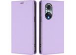 Custodia In Pelle Per Huawei Nova 9 /Honor 50, Custodia Flip Magnetica In Finto Cuoio Con Supporto Viola Chiaro
