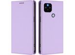 Custodia In Pelle Per Google Pixel 5 Xl/Pixel 4A 5G, Custodia Magnetica In Finto Cuoio Con Supporto Viola Chiaro