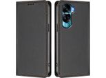 Custodia In Pelle Per Honor 90 Lite, Flip Case Magnetico In Finto Cuoio Con Supporto Nero