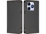 Custodia Per Telefono Cellulare Per Itel A90, Flip Cover In Finto Cuoio Antiurto Custodia Magnetica Con Supporto Nero