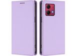Custodia Per Cellulare Per Motorola Moto G84, Flip Cover In Finto Cuoio Antiurto Magnetica Con Supporto Viola
