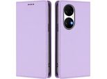 Custodia Per Telefono Cellulare Per Huawei P50, Flip Cover In Finto Cuoio Antiurto Magnetica Con Supporto Viola