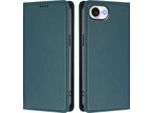 Custodia In Pelle Per Iphone 16E, Flip Case Magnetico In Finto Cuoio Con Supporto Verde