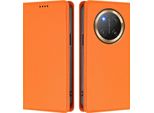 Custodia In Pelle Per Honor X9C/Magic7 Lite, Custodia Flip Magnetica In Finto Cuoio Con Supporto Arancione