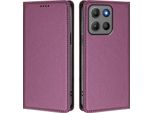 Custodia Per Motorola Moto G15/Moto G15 Power, Flip Cover In Finto Cuoio Antiurto Magnetica Con Supporto Viola