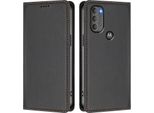 Custodia In Pelle Per Motorola Moto G71 5G, Custodia Flip Magnetica In Finto Cuoio Con Supporto Nero