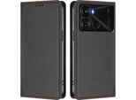 Custodia In Pelle Per Itel P40, Custodia Flip Magnetica In Finto Cuoio Con Supporto Nero