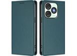 Custodia Per Cellulare Per Itel A50, Flip Cover In Finto Cuoio Antiurto Magnetica Con Supporto Verde