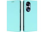 Custodia Per Telefono Cellulare Per Honor 70 Pro, Flip Cover In Finto Cuoio Antiurto Magnetica Con Supporto Turchese