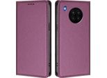 Custodia In Pelle Per Huawei Nova 8I /Honor 50 Lite, Flip Case Magnetico In Finto Cuoio Con Supporto Viola