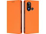 Custodia Per Telefono Cellulare Per Blu C9, Flip Cover In Finto Cuoio Antiurto Custodia Magnetica Con Supporto Arancione