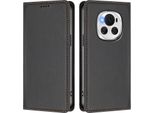 Custodia Per Telefono Cellulare Per Honor Magic6, Flip Cover In Finto Cuoio Antiurto Magnetica Con Supporto Nero