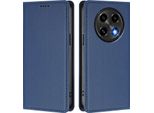 Custodia In Pelle Per Oppo F27 Pro / F27 Pro+, Custodia Flip Magnetica In Finto Cuoio Con Supporto Blu Scuro