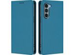 Custodia In Pelle Per Motorola Moto G200, Custodia Flip Magnetica In Finto Cuoio Con Supporto Lake Blu