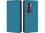 Custodia In Pelle Per Infinix Hot 50 Pro+ 4G, Custodia Flip Magnetica In Finto Cuoio Con Supporto Lake Blu