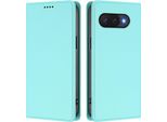 Custodia Per Google Pixel 9A, Flip Cover In Finto Cuoio Antiurto Magnetica Con Supporto Turchese