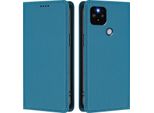 Custodia In Pelle Per Google Pixel 5 Xl/Pixel 4A 5G, Custodia Flip Magnetica In Finto Cuoio Con Supporto Lago Blu