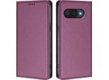 Custodia Per Google Pixel 9A, Flip Cover In Finto Cuoio Antiurto Magnetica Con Supporto Viola