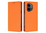 Custodia Per Telefono Cellulare Per Honor 400, Flip Cover In Finto Cuoio Antiurto Magnetica Con Supporto Arancione