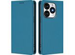 Custodia In Pelle Per Itel A70, Custodia Flip Magnetica In Finto Cuoio Con Supporto Lake Blu