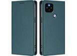 Custodia Per Google Pixel 5 Xl/Pixel 4A 5G, Flip Cover In Finto Cuoio Antiurto Magnetica Con Supporto Verde