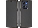 Custodia Per Motorola Moto G86 Power, Flip Cover In Finto Cuoio Antiurto Magnetica Con Supporto Nero