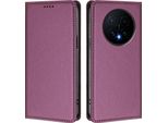 Custodia Per Telefono Cellulare Per Honor Magic8, Flip Cover In Finto Cuoio Antiurto Magnetica Con Supporto Viola