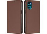 Custodia Per Telefono Cellulare Per Motorola Moto G22 / Moto E22S, Flip Cover In Finto Cuoio Antiurto Magnetica Con Supporto Marrone