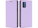 Custodia In Pelle Per Nokia C300, Flip Case Magnetico In Finto Cuoio Con Supporto Viola Chiaro