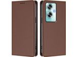 Custodia In Pelle Per Oppo A79 5G, Custodia Magnetica In Finto Cuoio Con Supporto Marrone