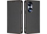 Custodia Per Telefono Cellulare Per Honor 70 Pro, Flip Cover In Finto Cuoio Antiurto Magnetica Con Supporto Nero