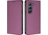 Custodia In Pelle Per Infinix Hot 60 Pro 4G, Custodia Magnetica In Finto Cuoio Con Supporto Viola
