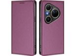 Custodia Per Telefono Cellulare Per Huawei Pura 80 Ultra, Flip Cover In Finto Cuoio Antiurto Magnetica Con Supporto Viola