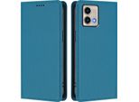 Custodia Per Motorola Moto G Stylus 5G 2023, Custodia Magnetica Antiurto Con Supporto In Finto Cuoio Flip Cover Blu