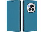 Custodia In Pelle Per Honor Magic6 Pro, Custodia Flip Magnetica In Finto Cuoio Con Supporto Lake Blu